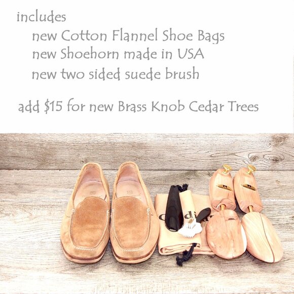 $695 Neiman Marcus GRAVATI Loafer 9.5 M Tan Suede 18133 * add $15 new Trees main image 11